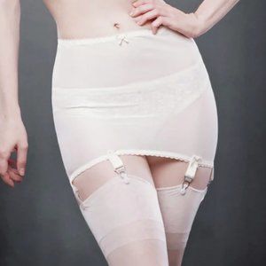 NWT Kiss Me Deadly Retro Classics Ivory Roll On Girdle in SMALL OR LARGE